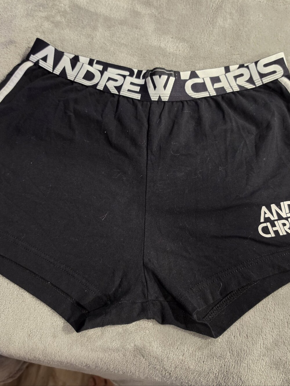 Andrew Christian Black Short with White Logo Waistband